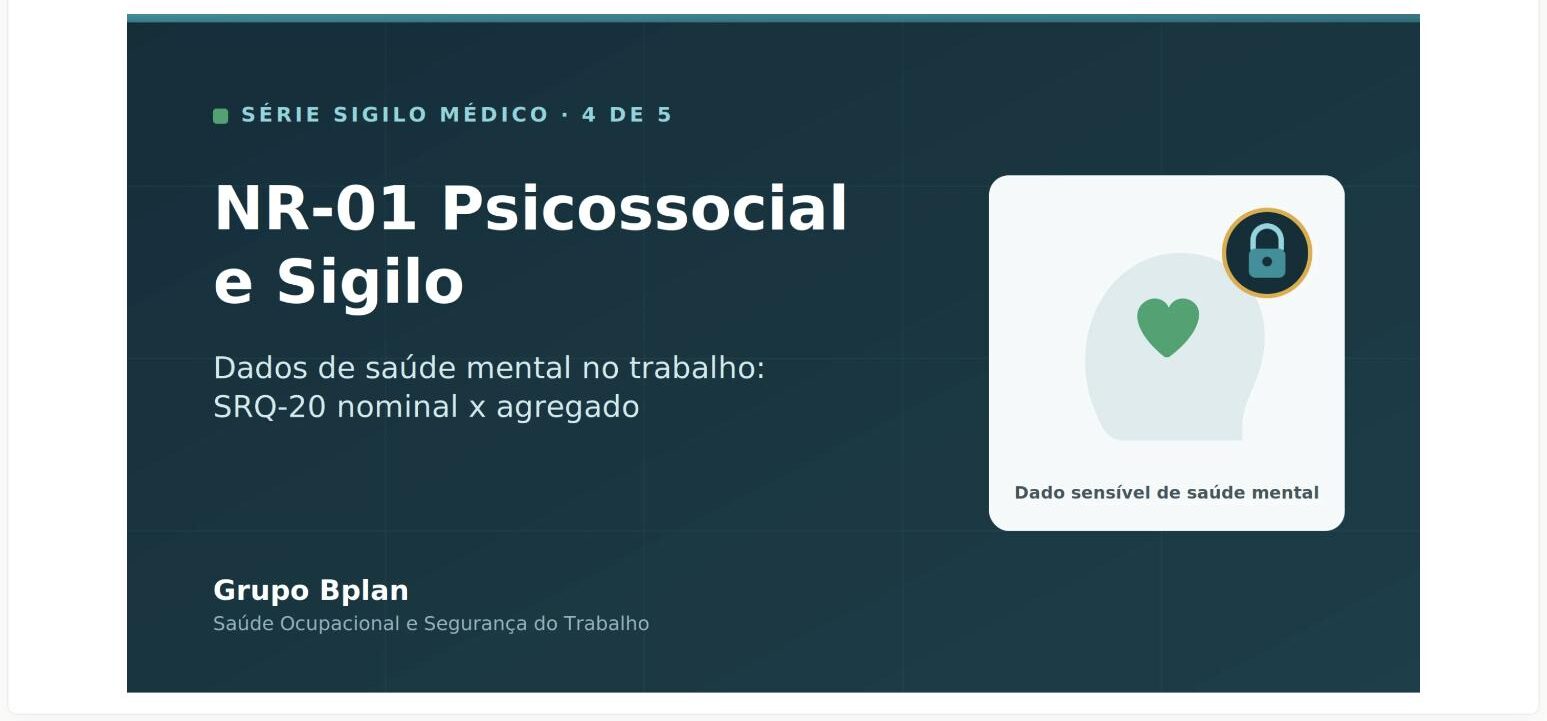 NR-01 psicossocial e sigilo de dados de saúde mental no trabalho